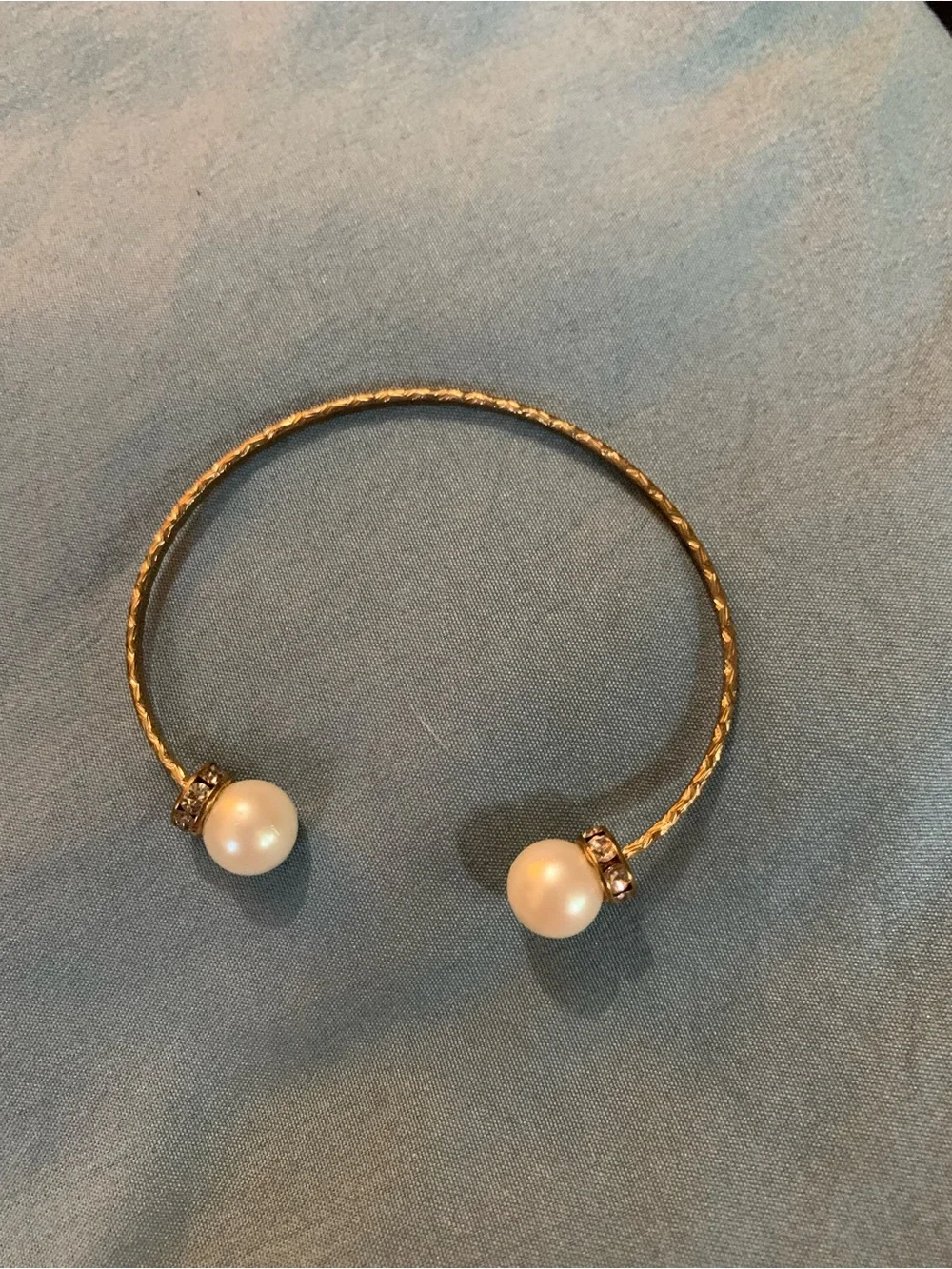 Pearl-Accent Gold-Tone Open Bangle Bracelet – Women’s Fashion Jewelry